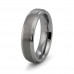 Tungsten Carbide Step Edges with Brush Finish Top Wedding Ring 6 mm